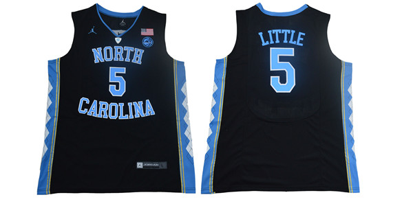 North Carolina Tar Heels 5 Nassir Little Black College Basketball Jersey