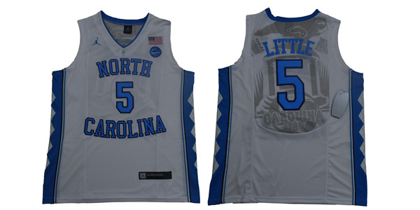 North Carolina Tar Heels 5 Nassir Little White College Basketball Jersey