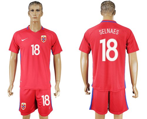 Norway 18 Selnaes Home Soccer Country Jersey