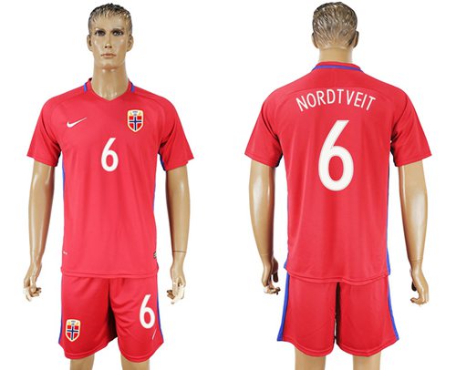 Norway 6 Nordtveit Home Soccer Country Jersey