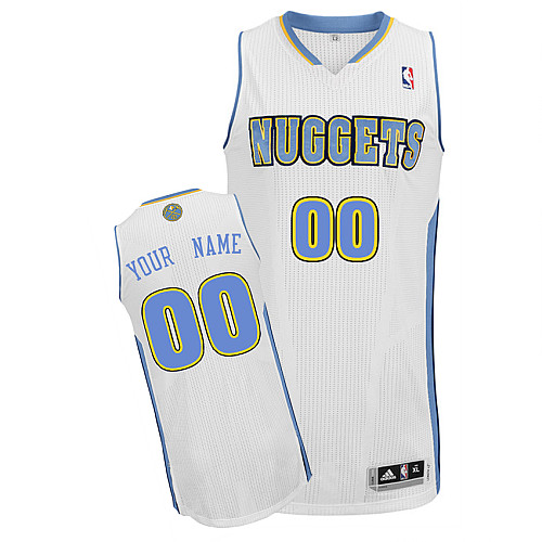 Nuggets Personalized Authentic White NBA Jersey