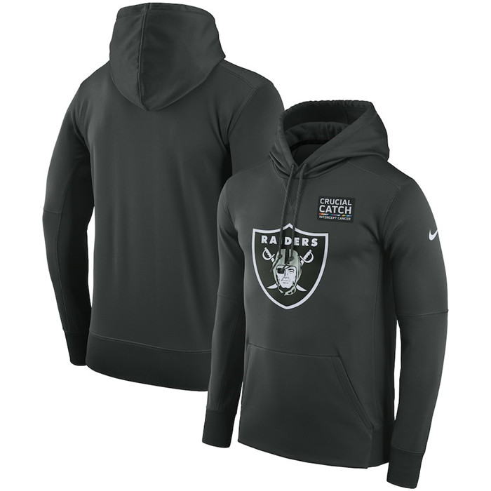Oakland Raiders Anthracite  Crucial Catch Performance Hoodie