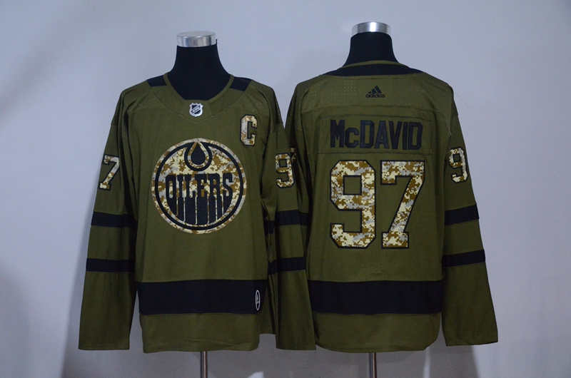 Oilers 97 Connor McDavid Olive Green  Jersey