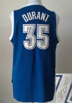 Oklahoma City Thunder Revolution 30 Autographed 35 Kevin Durant Blue Alternate Stitched NBA Jersey
