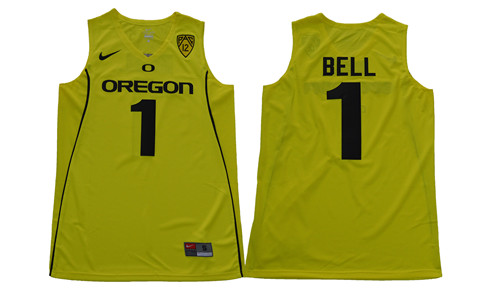 Oregon Ducks 1 Jordan Bell Yellow College Basketball Jersey