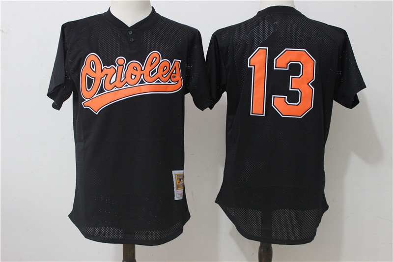 Orioles 13 Manny Machado Black Cooperstown Collection Mesh Batting Practice Jersey