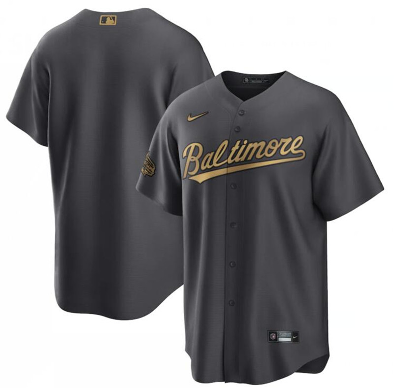 Orioles Blank Charcoal Nike 2022 MLB All Star Cool Base Jersey