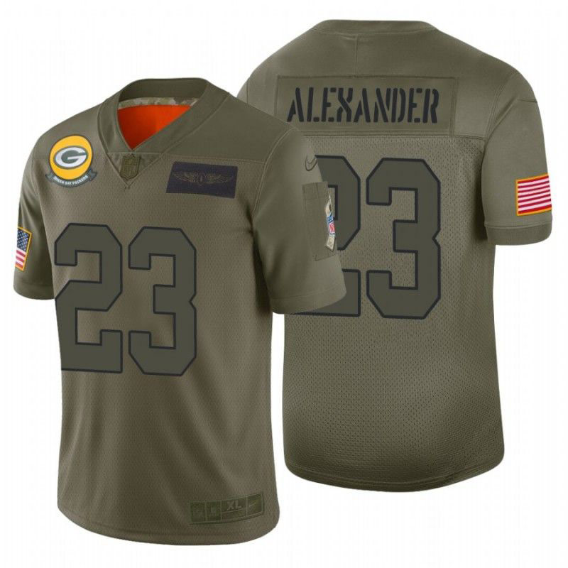 Packers 23 Jaire Alexander Olive Camo Salute To Service Limited Jersey
