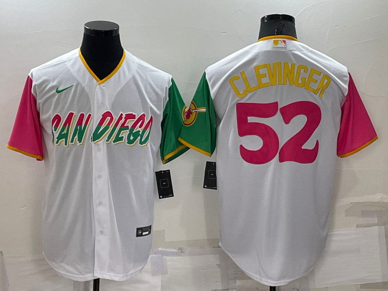 Padres 52 Mike Clevinger White Nike 2022 City Connect Cool Base Jersey