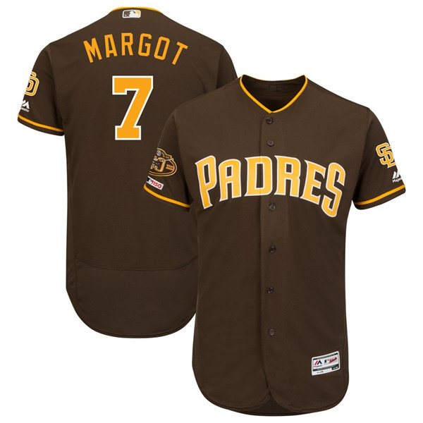 Padres 7 Manuel Margot Brown 50th Anniversary and 150th Patch FlexBase Jersey