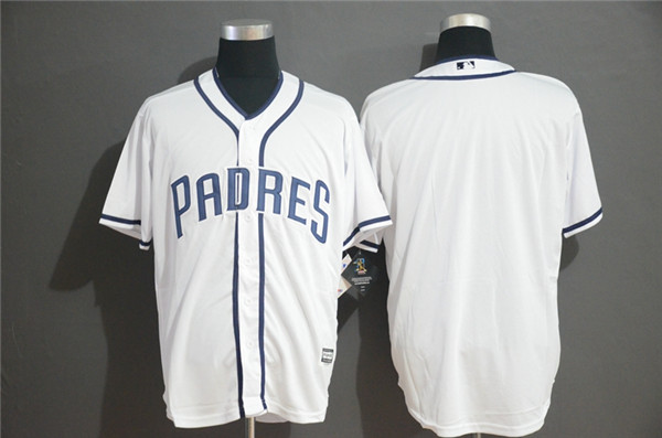 Padres Blank White Cool Base Jersey