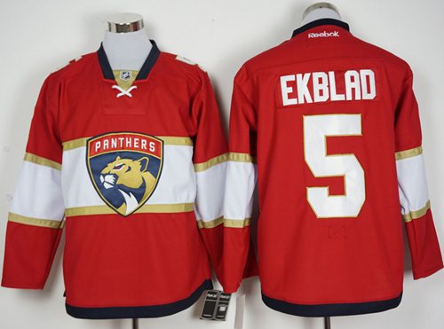Panthers 5 Aaron Ekblad Red New Stitched NHL Jersey