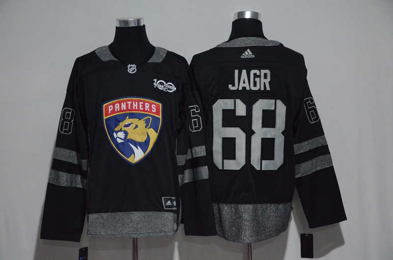 Panthers 68 Jaromir Jagr Black 100th Anniversary Season Jersey