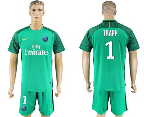 Paris Saint Germain 1 Trapp Green Goalkeeper Soccer Club Jersey