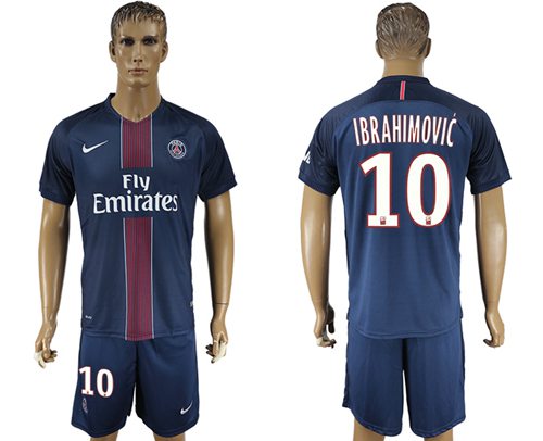 Paris Saint Germain 10 Ibrahimovic Home Soccer Club Jersey