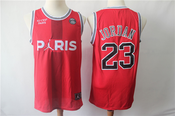 Paris Saint Germain 23 Michael Jordan Red Fashion Jersey
