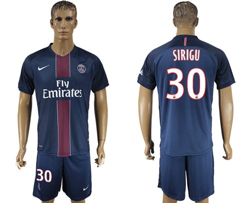 Paris Saint Germain 30 Sirigu Home Soccer Club Jersey
