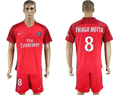 Paris Saint Germain 8 Thiago Motta Red Soccer Club Jersey