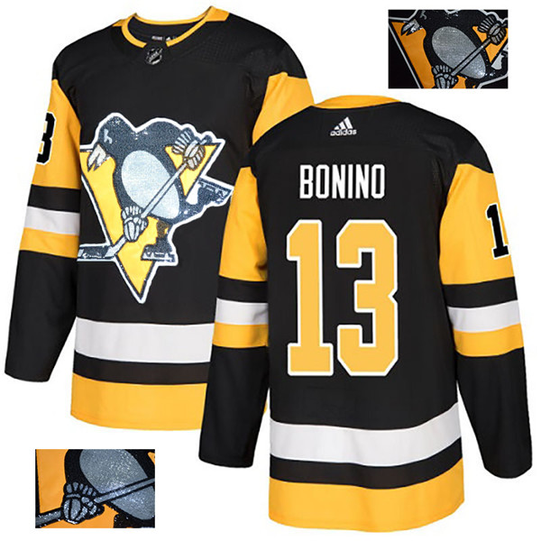 Penguins 13 Nick Bonino Black Glittery Edition  Jersey