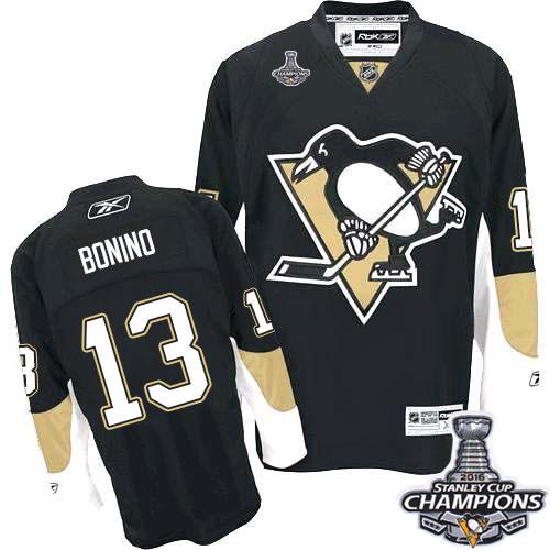 Penguins 13 Nick Bonino Black Home 2016 Stanley Cup Champions Stitched NHL Jersey
