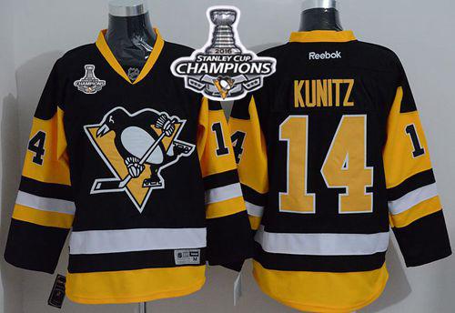 Penguins 14 Chris Kunitz Black Alternate 2016 Stanley Cup Champions Stitched NHL Jersey