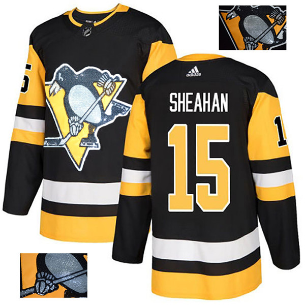 Penguins 15 Riley Sheahan Black Glittery Edition  Jersey