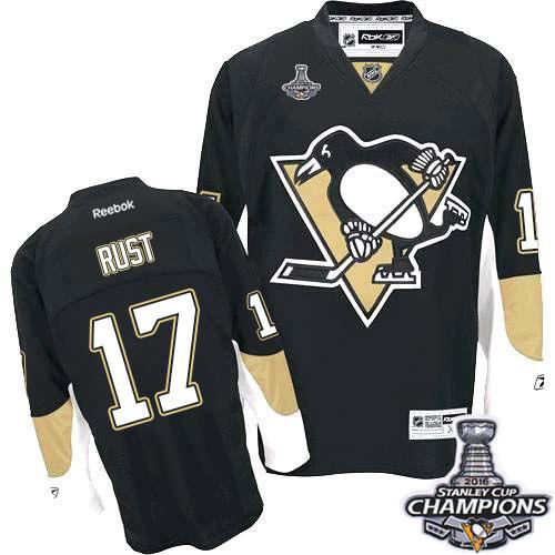 Penguins 17 Bryan Rust Black Home 2016 Stanley Cup Champions Stitched NHL Jersey