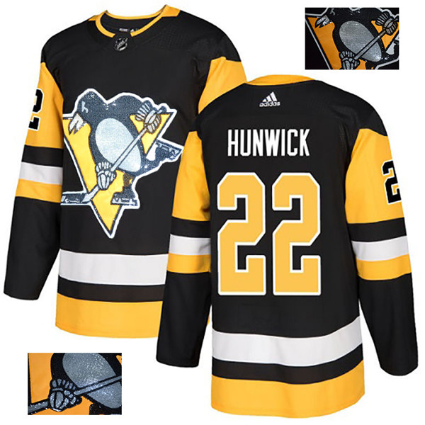 Penguins 22 Matt Hunwick Black Glittery Edition  Jersey