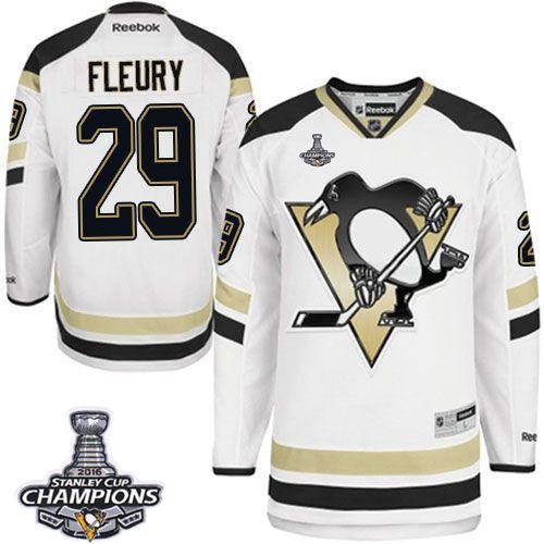 Penguins 29 Andre Fleury White 2014 Stadium Series 2016 Stanley Cup Champions Stitched NHL Jersey
