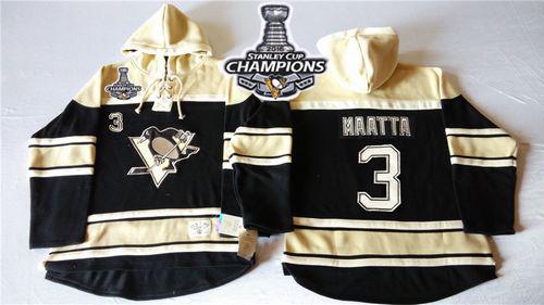 Penguins 3 Olli Maatta Black Sawyer Hooded Sweatshirt 2016 Stanley Cup Champions Stitched NHL Jersey