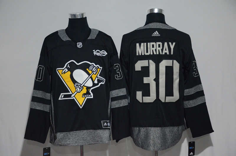 Penguins 30 Matt Murray Black 100th Anniversary Season Jersey