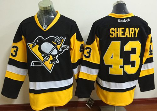 Penguins 43 Conor Sheary Black Alternate Stitched NHL Jersey