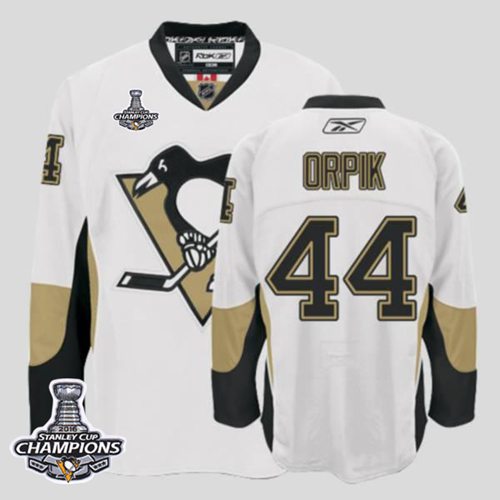 Penguins 44 Orpik White 2016 Stanley Cup Champions Stitched NHL Jersey