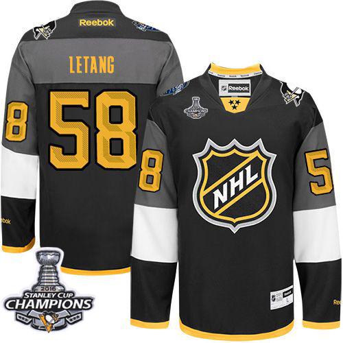 Penguins 58 Kris Letang Black 2016 All Star Stanley Cup Champions Stitched NHL Jersey
