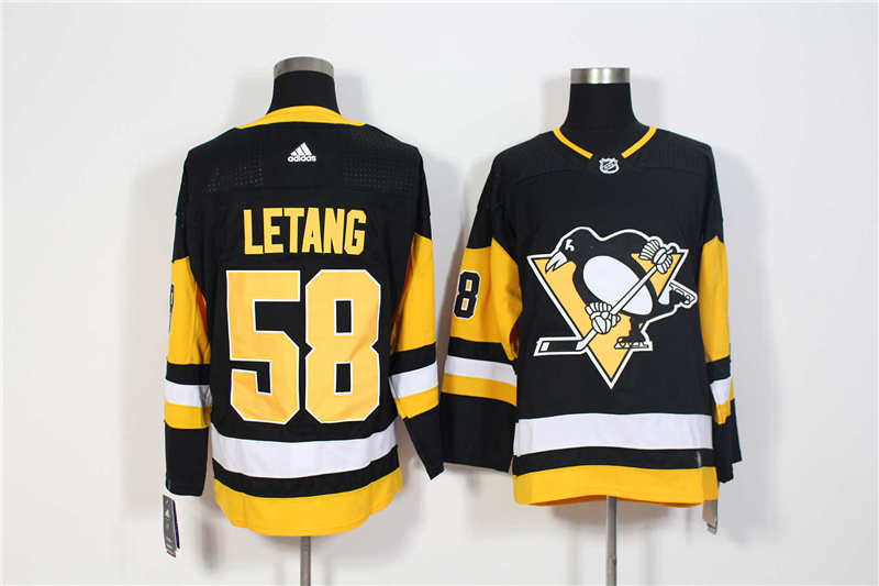 Penguins 58 Kris Letang Black  Jersey