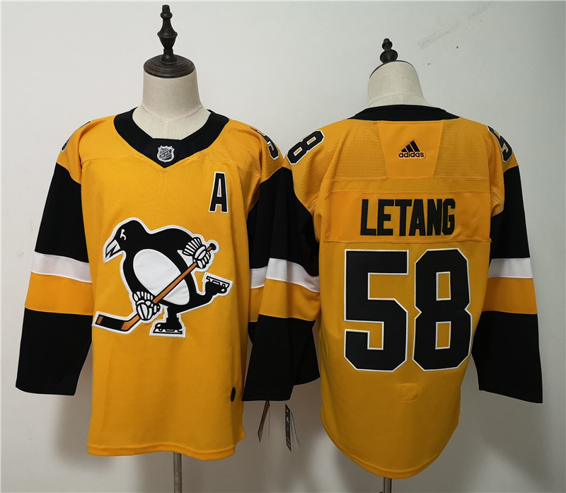 Penguins 58 Kris Letang Gold Alternate  Jersey