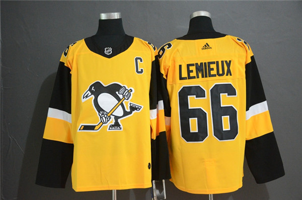 Penguins 66 Mario Lemieux Gold Alternate  Jersey