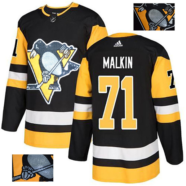 Penguins 71 Evgeni Malkin Black Glittery Edition  Jersey