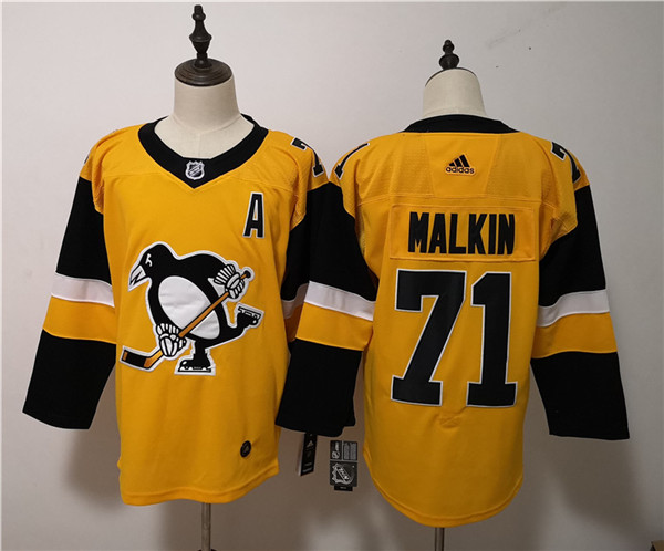 Penguins 71 Evgeni Malkin Gold Gold Alternate  Jersey