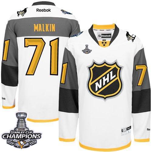 Penguins 71 Evgeni Malkin White 2016 All Star Stanley Cup Champions Stitched NHL Jersey