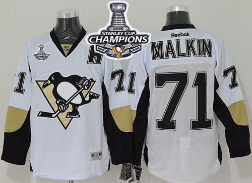 Penguins 71 Evgeni Malkin White 2016 Stanley Cup Champions Stitched NHL Jersey