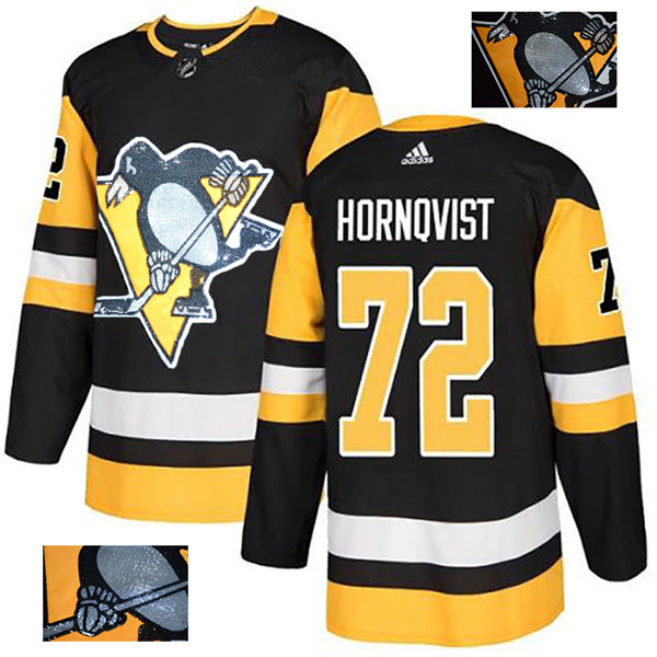 Penguins 72 Patric Hornqvist Black Glittery Edition  Jersey