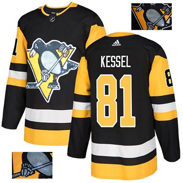 Penguins 81 Phil Kessel Black Glittery Edition  Jersey