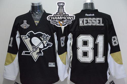 Penguins 81 Phil Kessel Black Home 2016 Stanley Cup Champions Stitched NHL Jersey