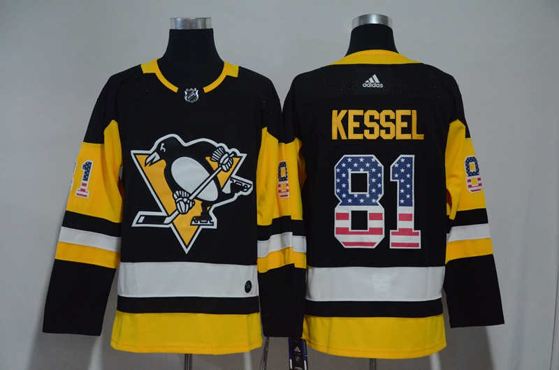 Penguins 81 Phil Kessel Black USA Flag  Jersey