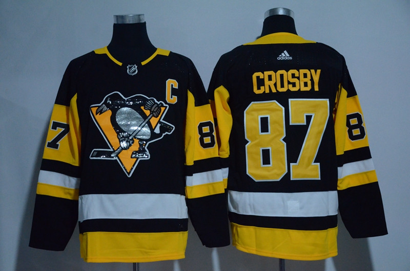 Penguins 87 Sidney Crosby Black Glittery Edition  Jersey