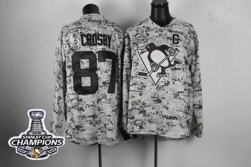 Penguins 87 Sidney Crosby Camo 2016 Stanley Cup Champions Stitched NHL Jersey