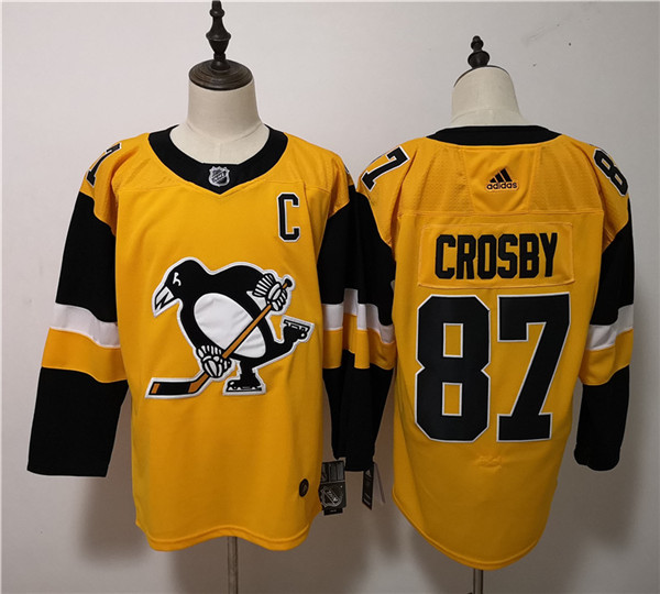 Penguins 87 Sidney Crosby Gold Alternate  Jersey
