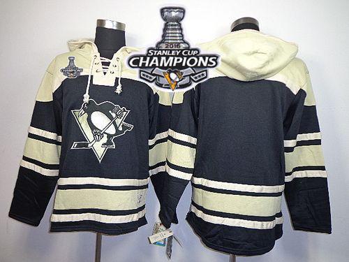 Penguins Blank Black Sawyer Hooded Sweatshirt 2016 Stanley Cup Champions Stitched NHL Jersey