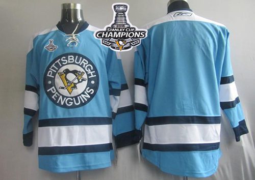 Penguins Blank Blue 2016 Stanley Cup Champions Stitched NHL Jersey